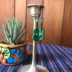 Hand painted guitar earrings